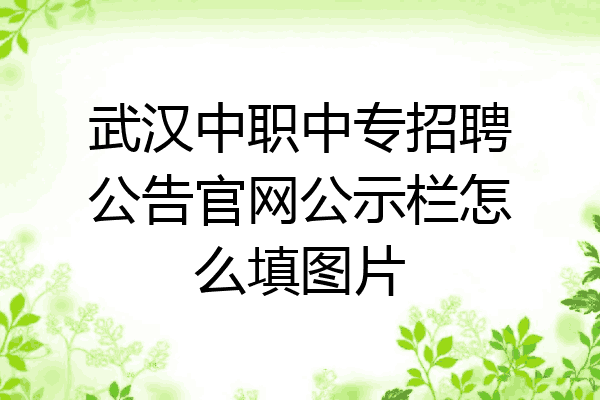 武汉中职中专招聘公告官网公示栏怎么填图片