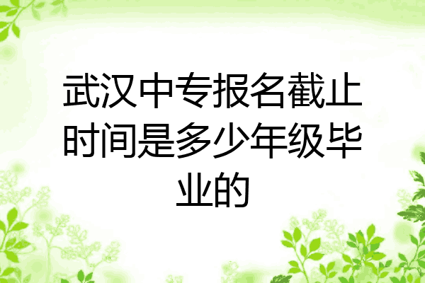 武汉中专报名截止时间是多少年级毕业的