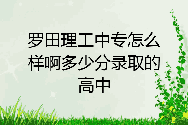 罗田理工中专怎么样啊多少分录取的高中