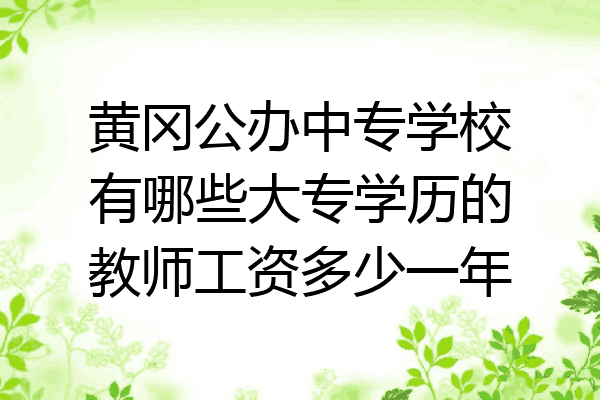 黄冈公办中专学校有哪些大专学历的教师工资多少一年