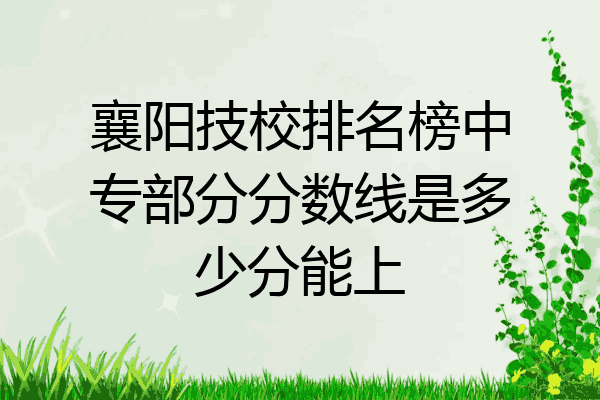襄阳技校排名榜中专部分分数线是多少分能上