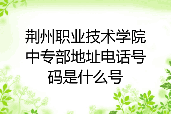 荆州职业技术学院中专部地址电话号码是什么号