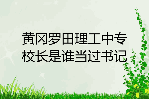 黄冈罗田理工中专校长是谁当过书记