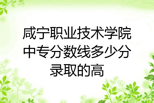 咸宁职业技术学院中专分数线多少分录取的高