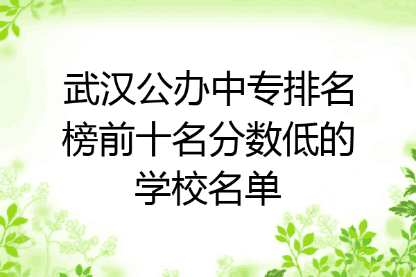 武汉公办中专排名榜前十名分数低的学校名单