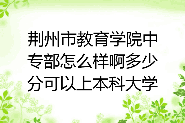 荆州市教育学院中专部怎么样啊多少分可以上本科大学