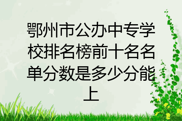 鄂州市公办中专学校排名榜前十名名单分数是多少分能上