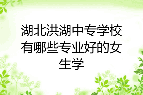 湖北洪湖中专学校有哪些专业好的女生学