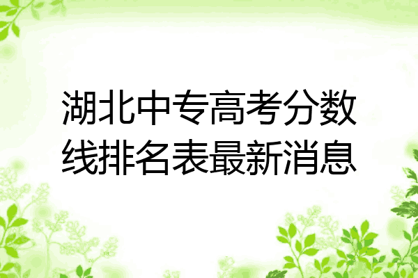 湖北中专高考分数线排名表最新消息