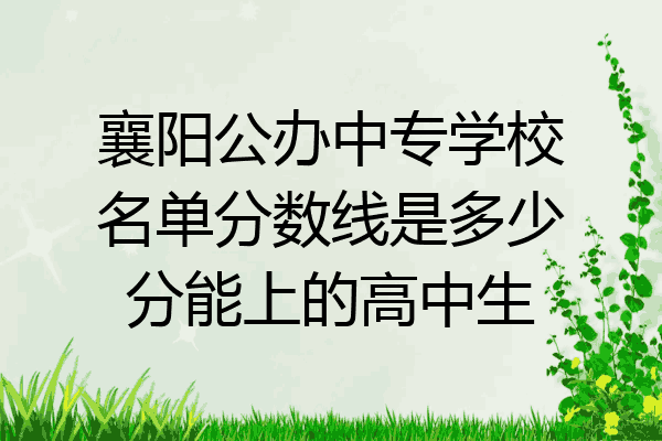 襄阳公办中专学校名单分数线是多少分能上的高中生