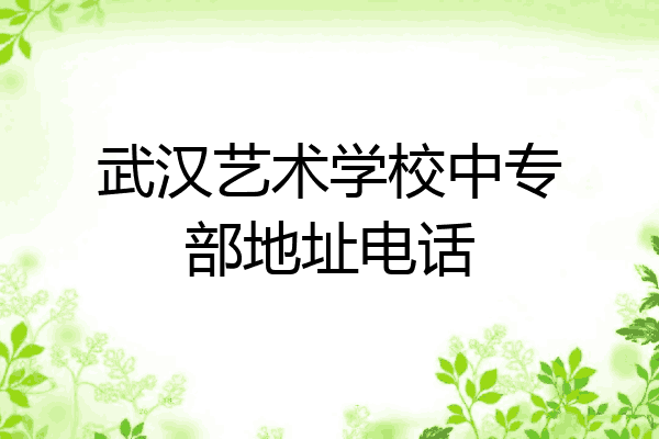 武汉艺术学校中专部地址电话