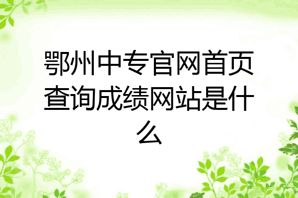 鄂州中专官网首页查询成绩网站是什么