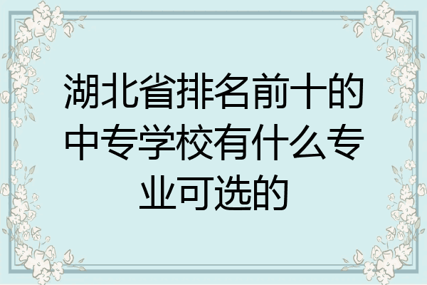 湖北省排名前十的中专学校有什么专业可选的