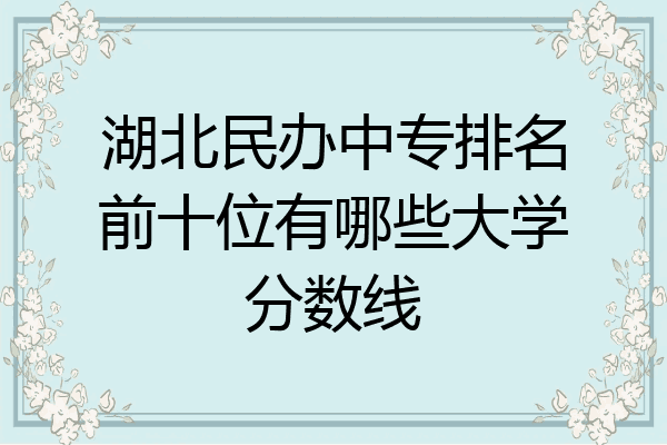 湖北民办中专排名前十位有哪些大学分数线