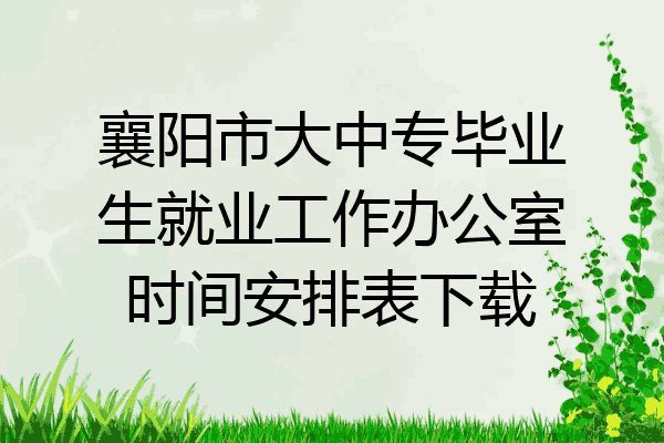 襄阳市大中专毕业生就业工作办公室时间安排表下载