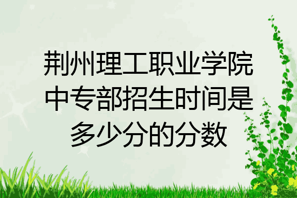 荆州理工职业学院中专部招生时间是多少分的分数