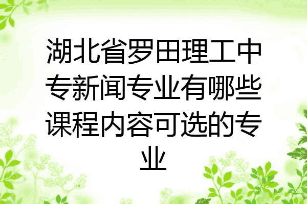 湖北省罗田理工中专新闻专业有哪些课程内容可选的专业