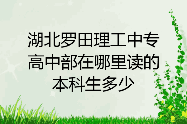 湖北罗田理工中专高中部在哪里读的本科生多少