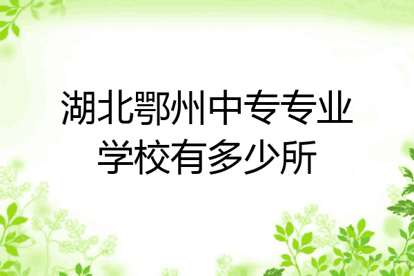 湖北鄂州中专专业学校有多少所