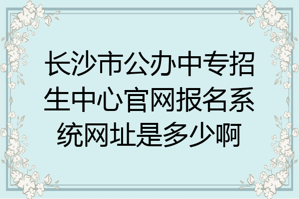 长沙市公办中专招生中心官网报名系统网址是多少啊