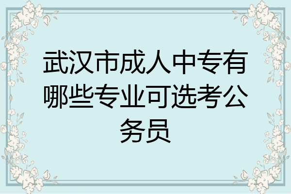 武汉市成人中专有哪些专业可选考公务员