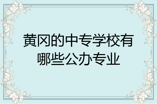 黄冈的中专学校有哪些公办专业