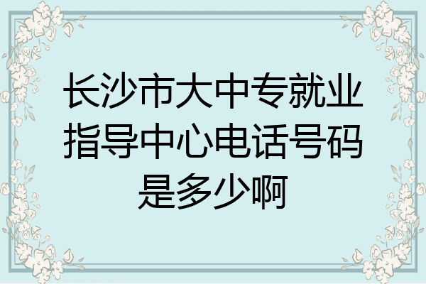 长沙市大中专就业指导中心电话号码是多少啊