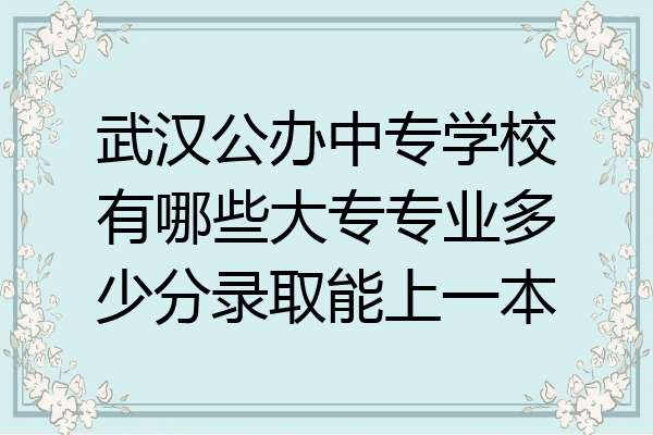 武汉公办中专学校有哪些大专专业多少分录取能上一本