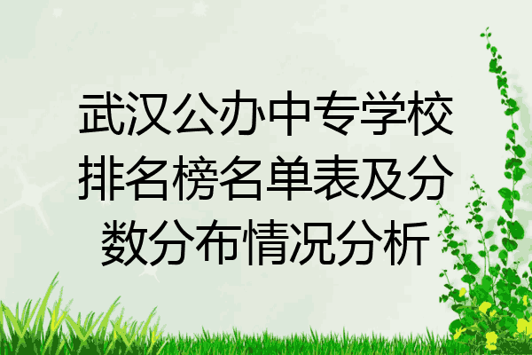 武汉公办中专学校排名榜名单表及分数分布情况分析