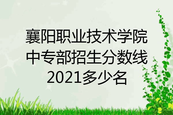 襄阳职业技术学院中专部招生分数线2021多少名