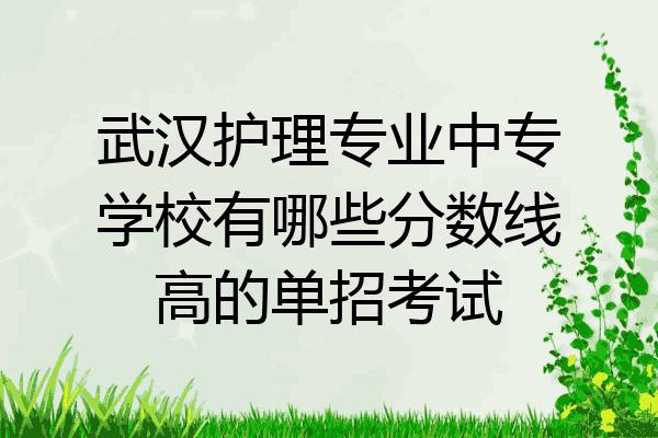 武汉护理专业中专学校有哪些分数线高的单招考试