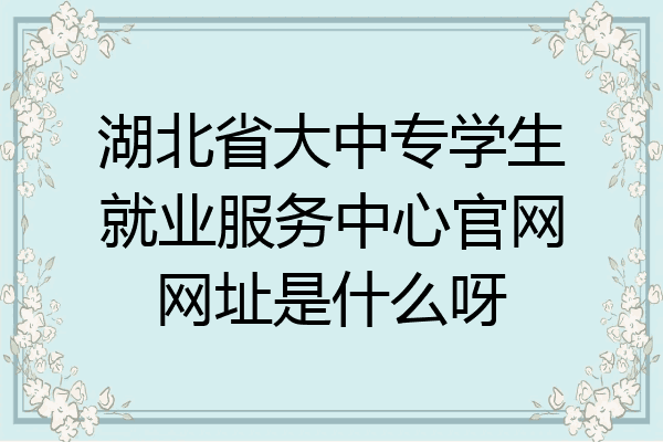湖北省大中专学生就业服务中心官网网址是什么呀