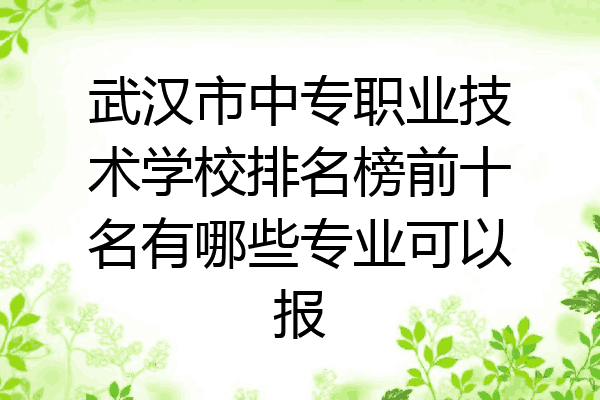 武汉市中专职业技术学校排名榜前十名有哪些专业可以报