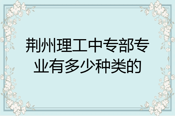 荆州理工中专部专业有多少种类的