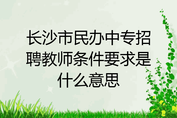 长沙市民办中专招聘教师条件要求是什么意思