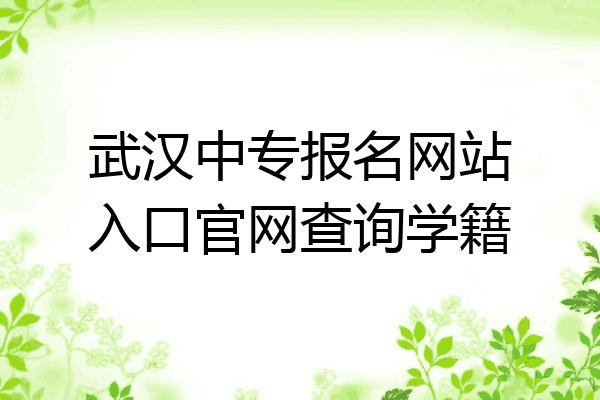 武汉中专报名网站入口官网查询学籍