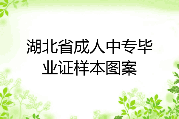 湖北省成人中专毕业证样本图案