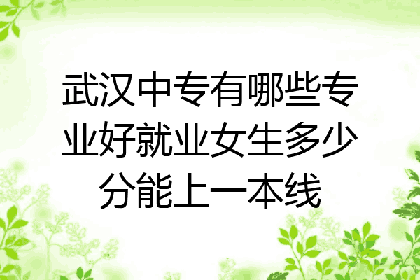 武汉中专有哪些专业好就业女生多少分能上一本线