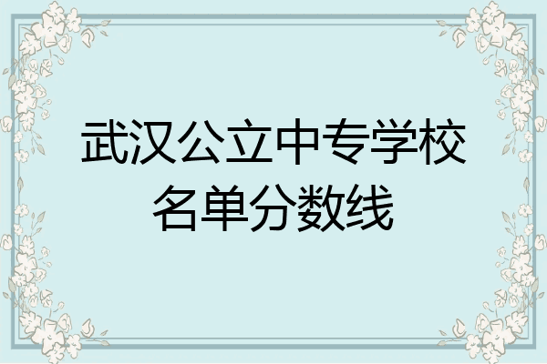 武汉公立中专学校名单分数线