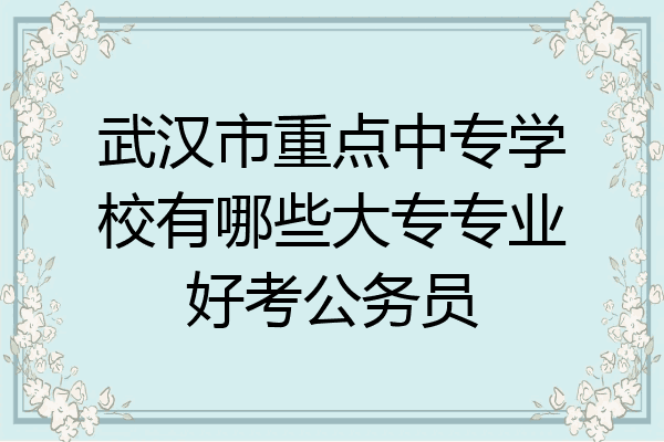 武汉市重点中专学校有哪些大专专业好考公务员