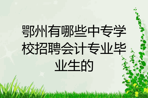 鄂州有哪些中专学校招聘会计专业毕业生的