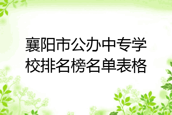 襄阳市公办中专学校排名榜名单表格