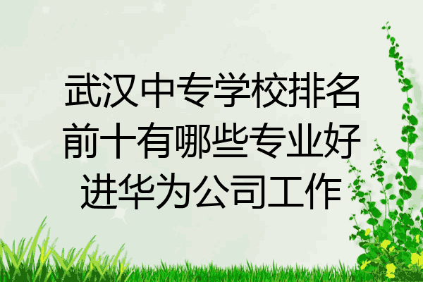 武汉中专学校排名前十有哪些专业好进华为公司工作