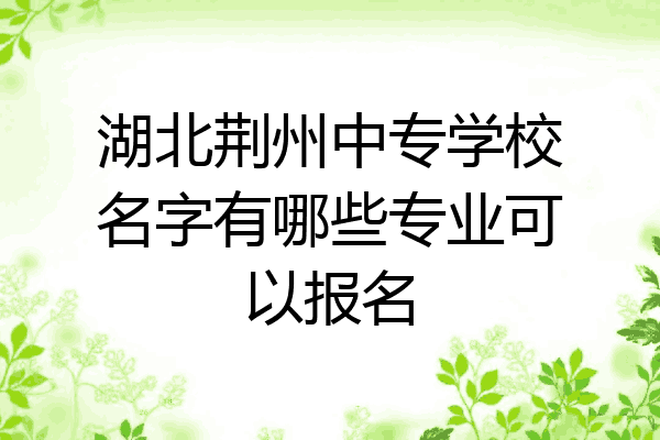 湖北荆州中专学校名字有哪些专业可以报名