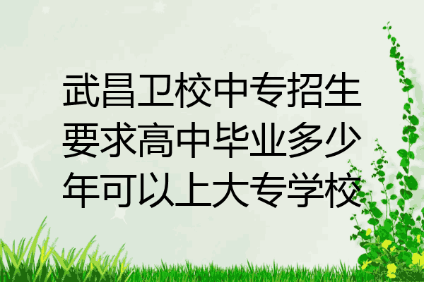 武昌卫校中专招生要求高中毕业多少年可以上大专学校