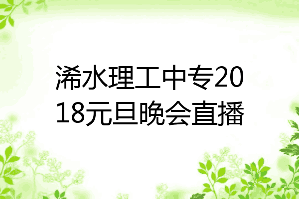 浠水理工中专2018元旦晚会直播