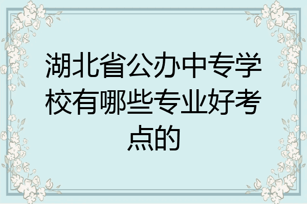 湖北省公办中专学校有哪些专业好考点的