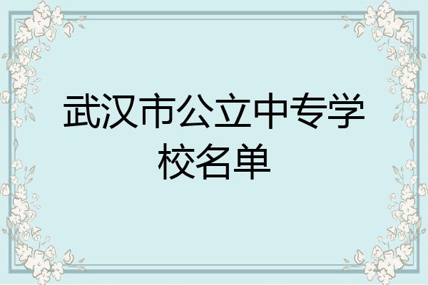 武汉市公立中专学校名单