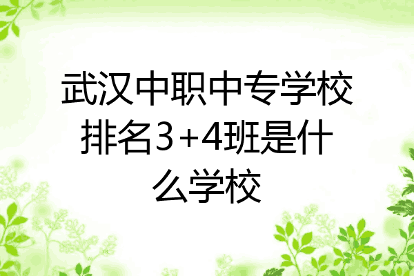 武汉中职中专学校排名3+4班是什么学校