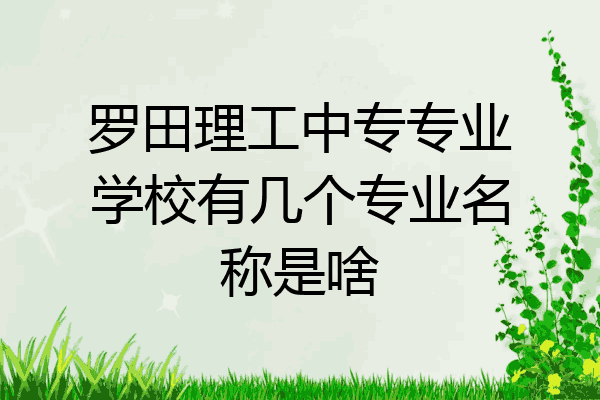 罗田理工中专专业学校有几个专业名称是啥